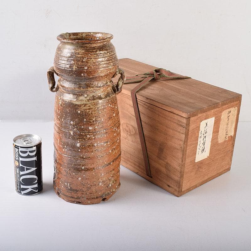 美濃伊賀焼　伊賀耳付花生　時代箱　N　R8020C