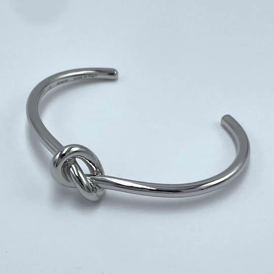 新品同様☆CELINE セリーヌ ノットブレスレット バングル メタル シルバー