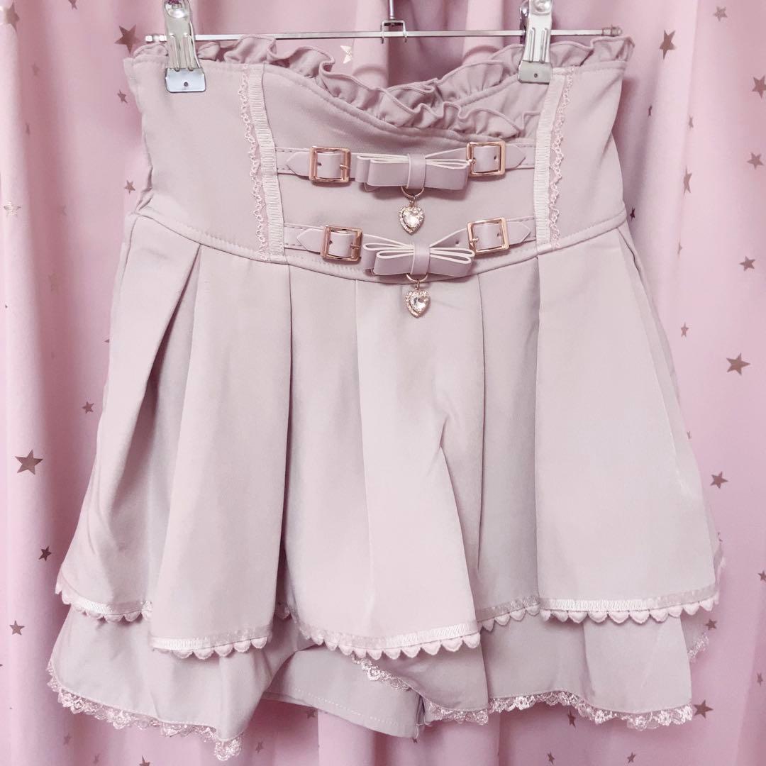 ♥LIZLISA♥ 2連リボンベルトスカパン ピンク