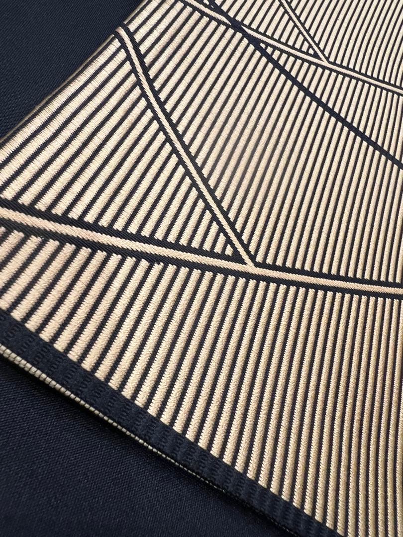 全通　袋帯　博多　筑前　黒×ゴールド　中古美品