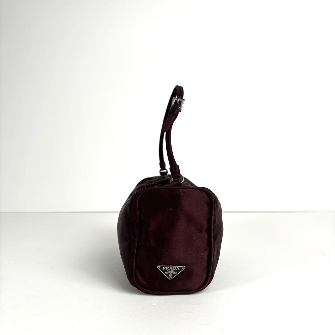 未使用に近い PRADA プラダ サテン アクセサリーポーチ ハンドバッグ