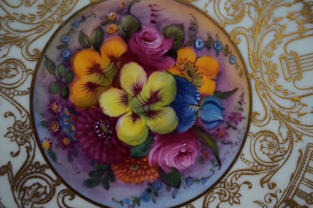 1926年 ロイヤル・ウースター　W.H.Austin画　キャビネットプレート