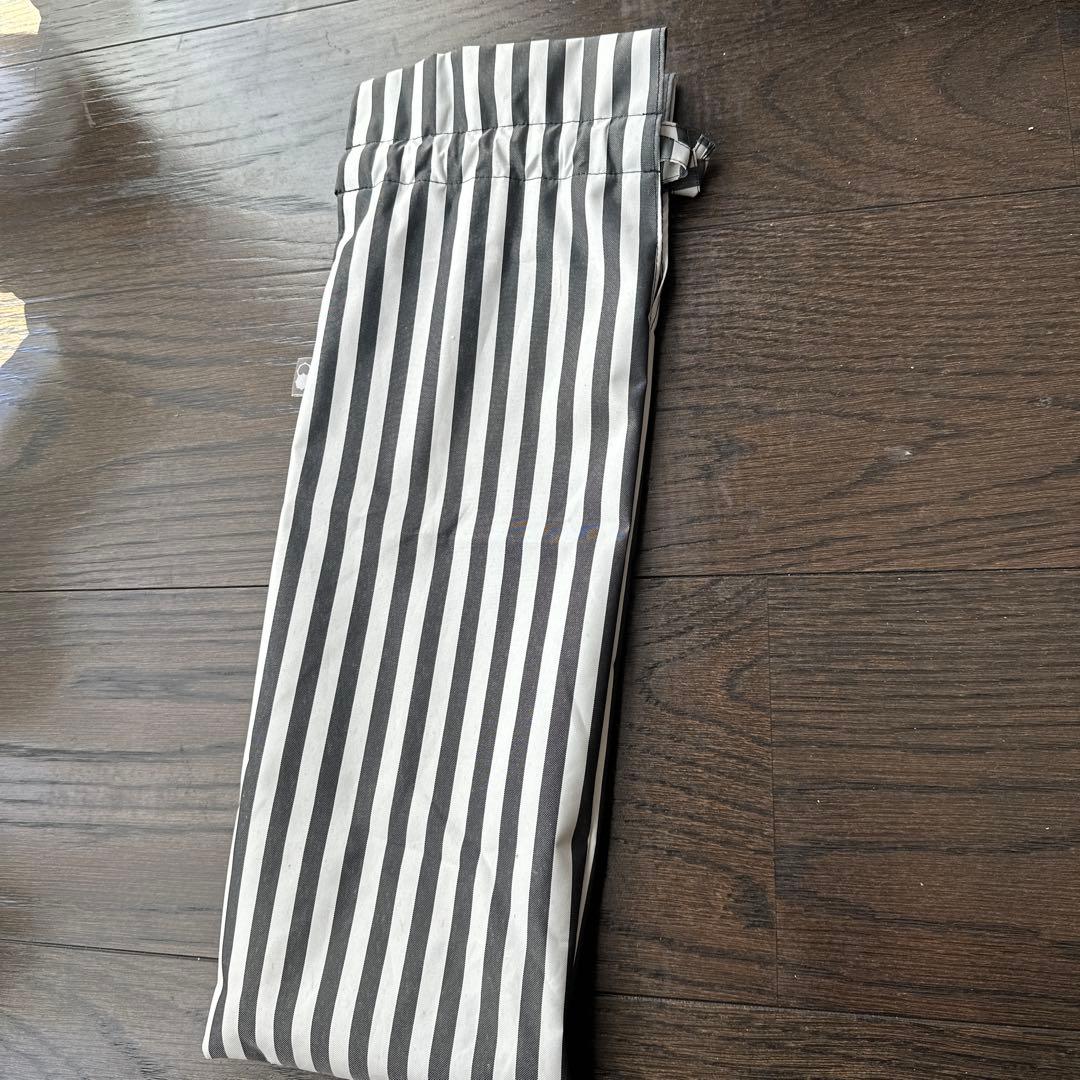 Sun Barriear100 ストライプ柄 フリル付き折りたたみ日傘　美品