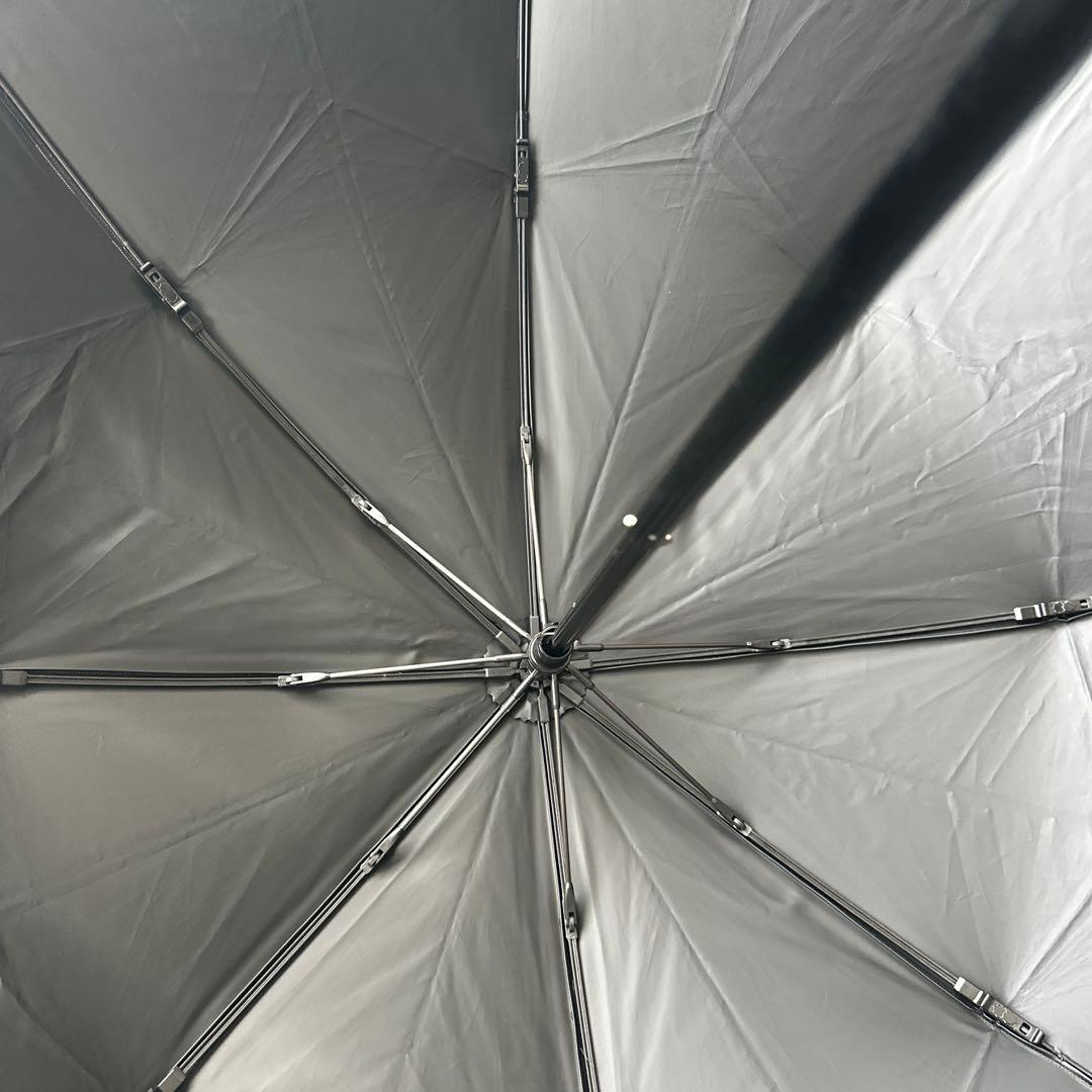 Sun Barriear100 ストライプ柄 フリル付き折りたたみ日傘　美品