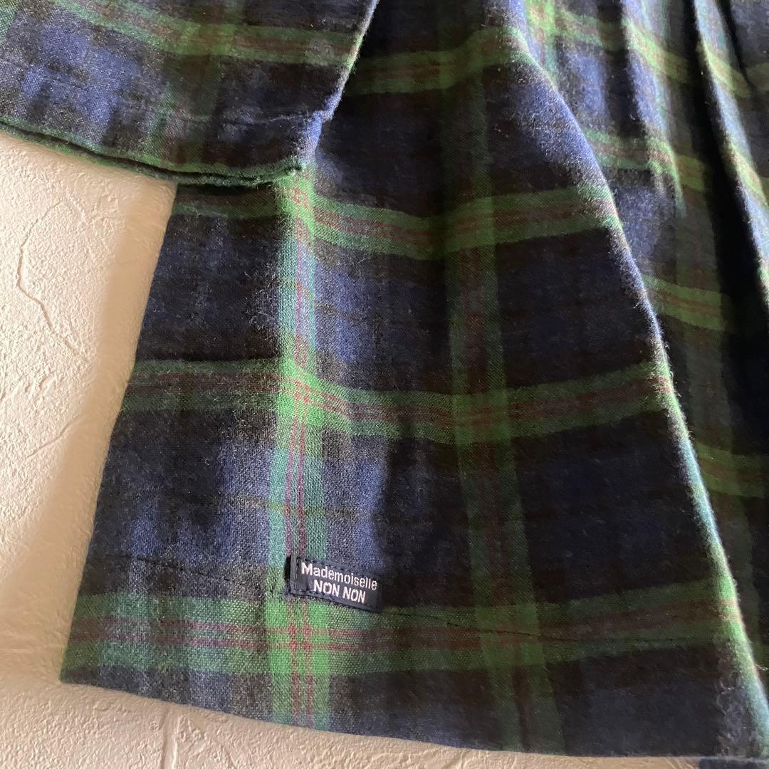 【未使用】Mademoiselle NON NON チェック柄チュニックブラウス