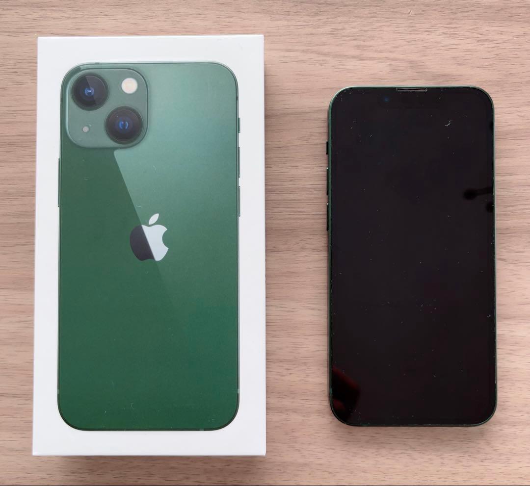 Apple iPhone 13 mini グリーン 本体 ケース付き　スマホ
