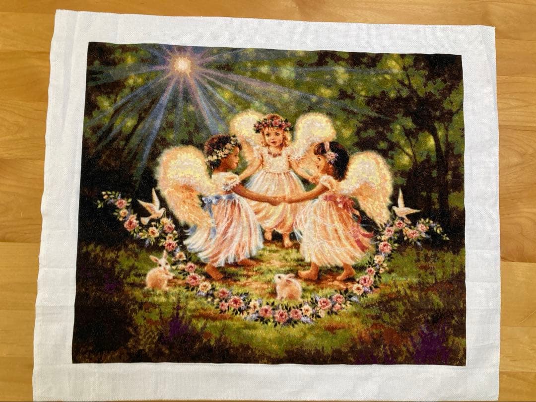 クロスステッチ完成品Together in my Fathers garden