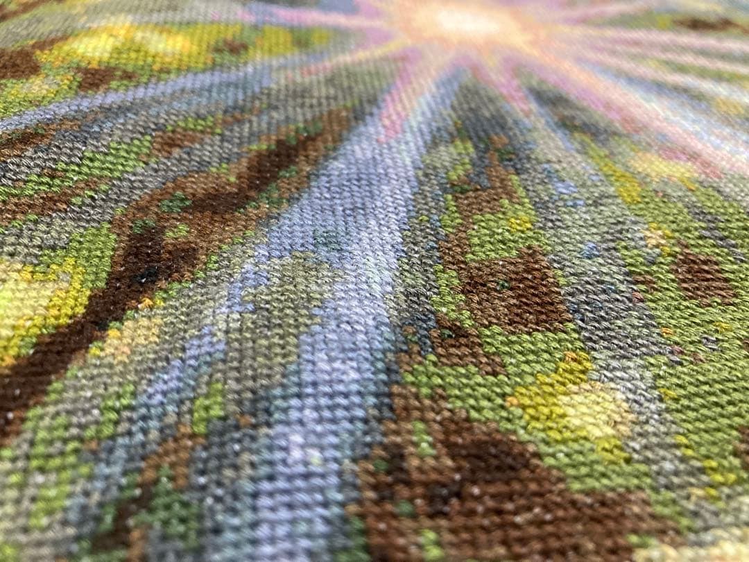 クロスステッチ完成品Together in my Fathers garden