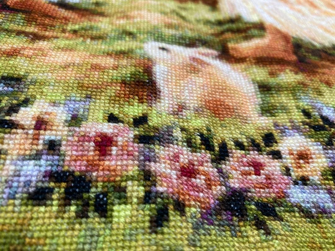 クロスステッチ完成品Together in my Fathers garden