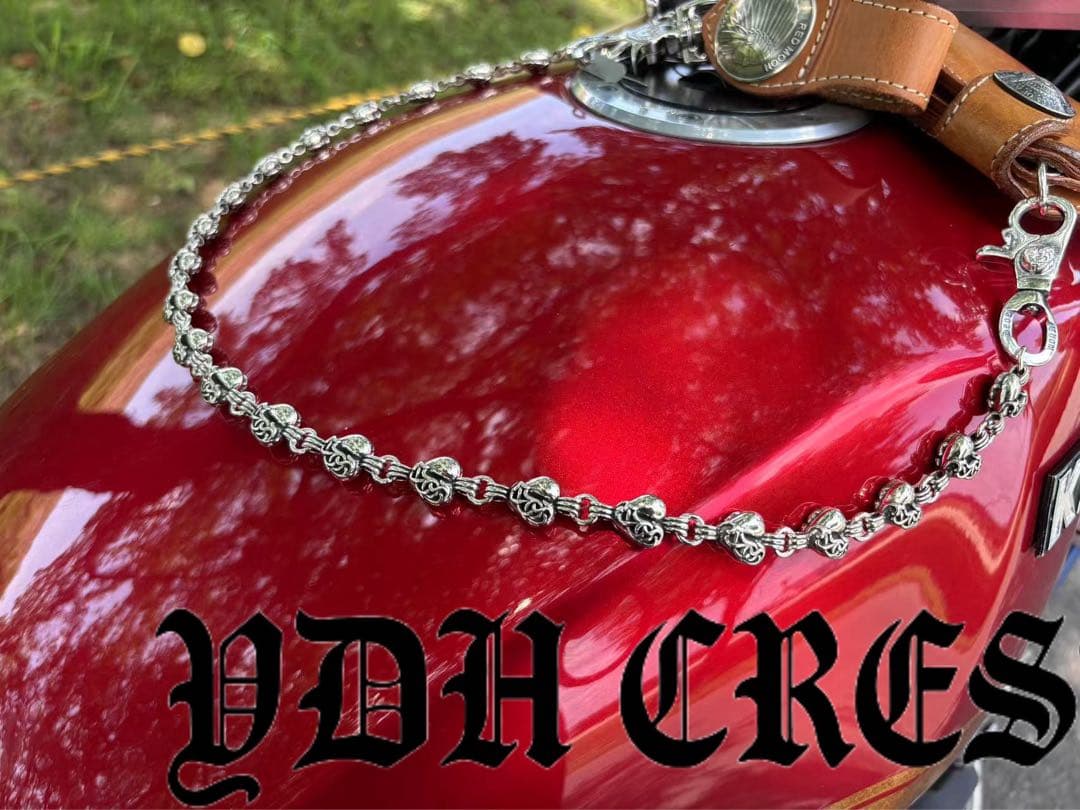 バイカー必須　ウォレット用ハート型　シルバーチェーン　TYPE3　QBKB005