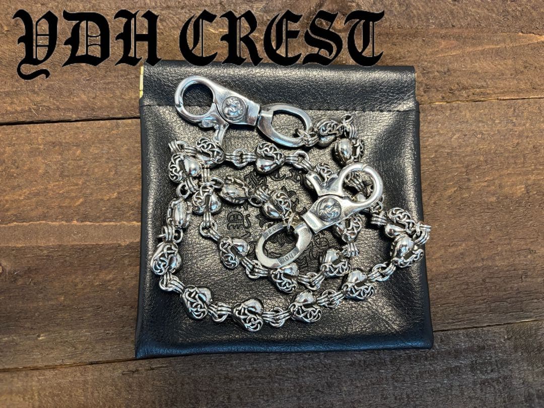 バイカー必須　ウォレット用ハート型　シルバーチェーン　TYPE3　QBKB005