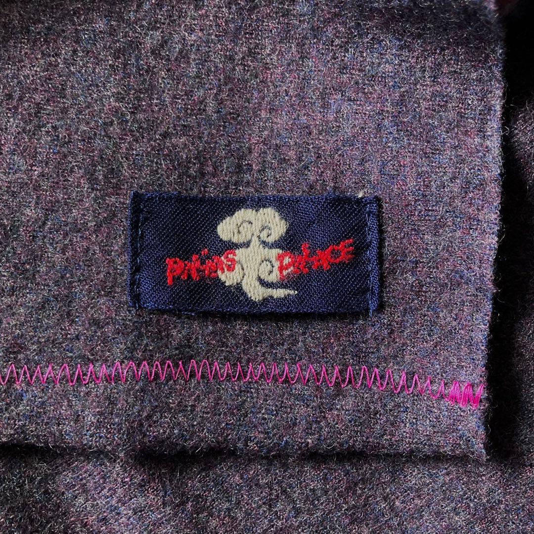 美品 パラスパレス 変形ロングベスト 編み襟 縮絨