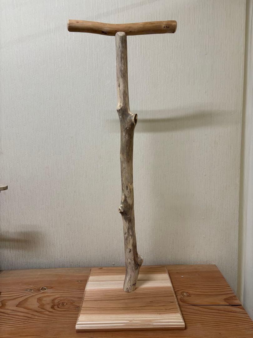 流木のバードスタンド オウムスタンド 止まり木T字パーチ