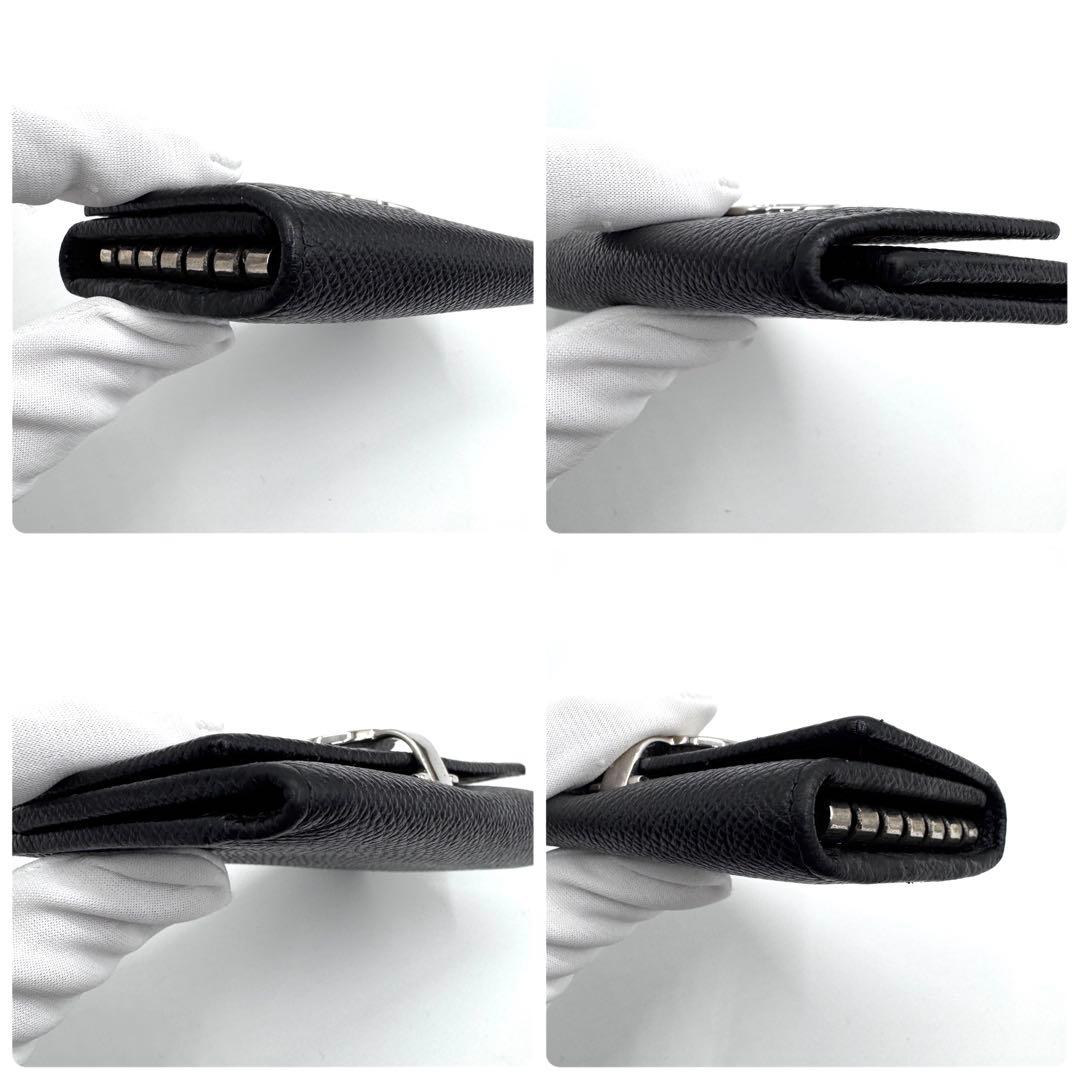 美品　付属品完備✨ブルガリ　6連　キーケース　ロゴクリップ　レザー　黒