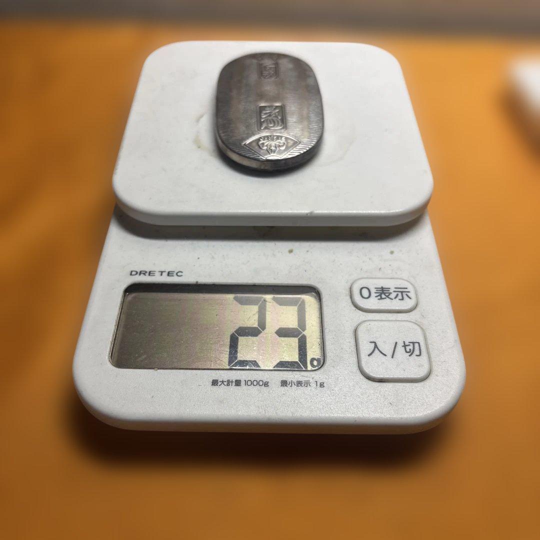 小判型 純銀ようじ入れ 金属工芸 23g