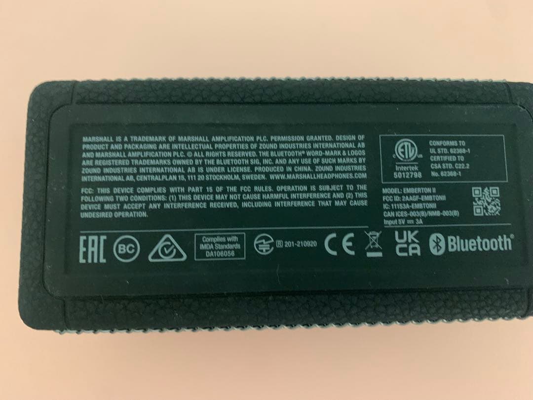 国内正規品 Marshall Emberton II ワイヤレススピーカー