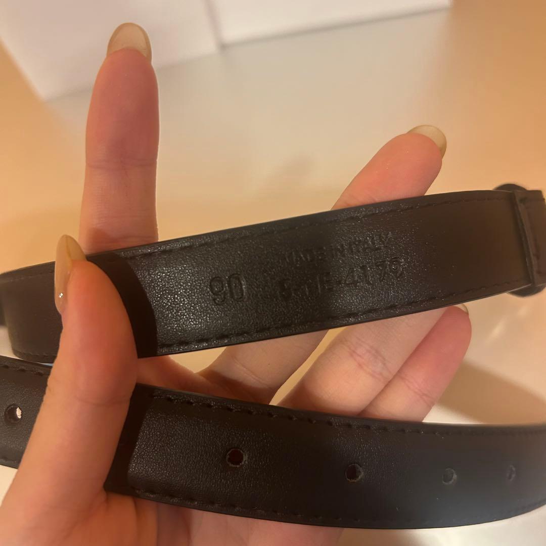 極美品✨CELINE ブラックレザーベルト ゴールド トリオンフ 90cm