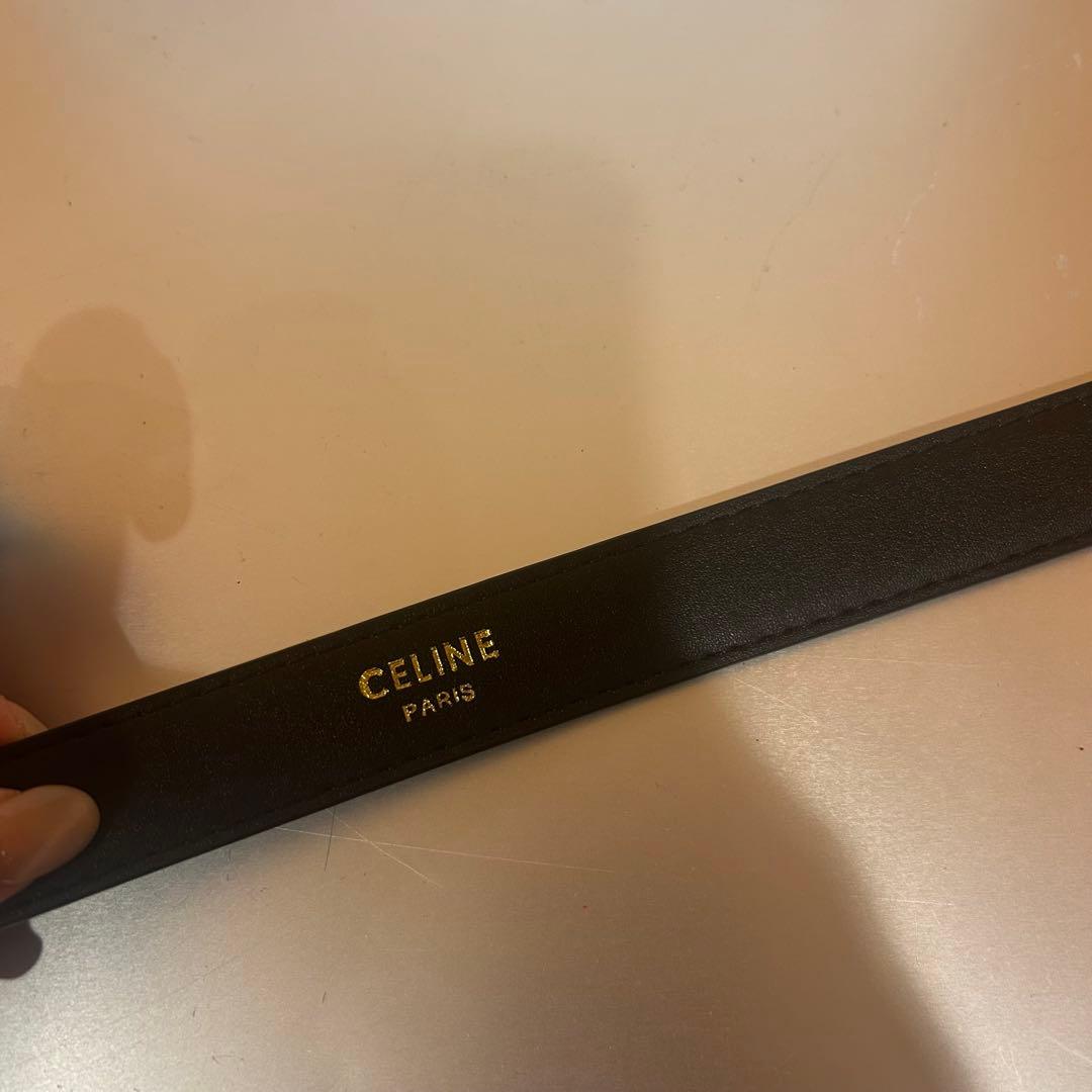 極美品✨CELINE ブラックレザーベルト ゴールド トリオンフ 90cm