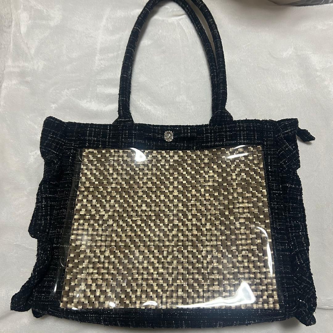 パレットリリー ツイードバッグ 痛バ A4 ブラック