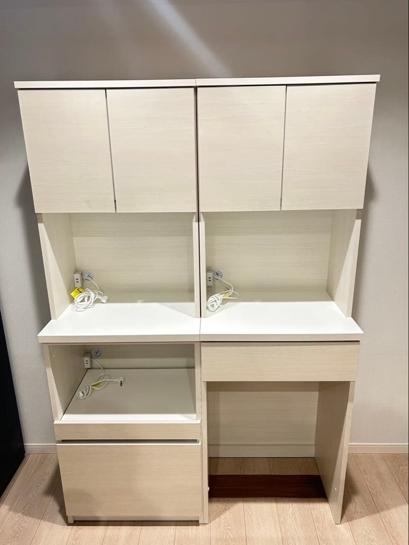 国産家具 キッチン収納・食器棚(ホワイト)※愛知県内直接お渡し