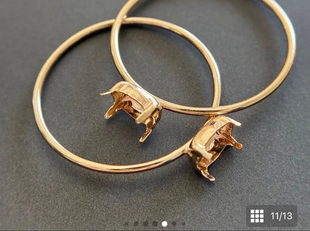 K10YG空枠 リング　オーバル 4x6