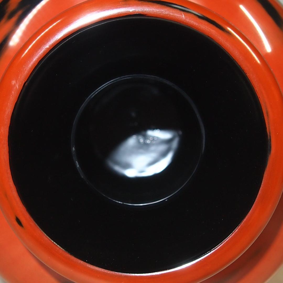 【未使用】本根来塗 木製蠟色漆器花瓶 谷岡漆芸製 花器/フラワーベース 伝統工芸