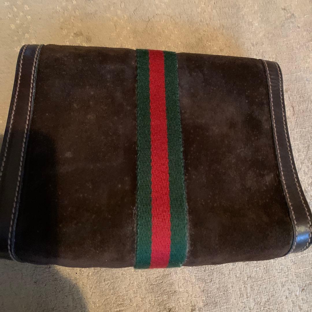 Gucci GGロゴ スエードクラッチバッグ