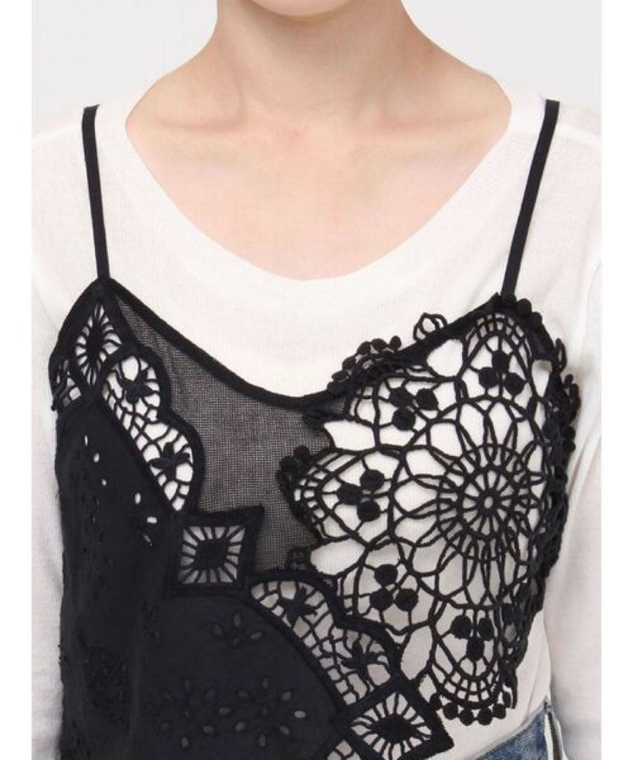 【Htage】パッチワークレースキャミソール