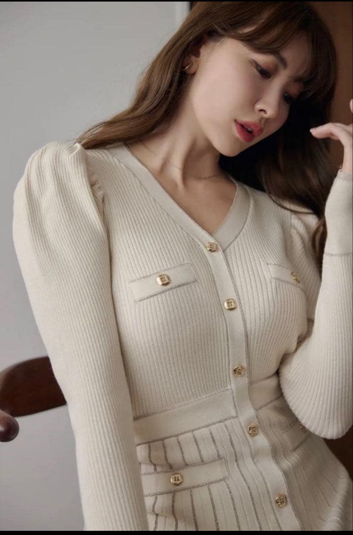 【ハーリップトゥ】Suite Room Knit Long Dress M