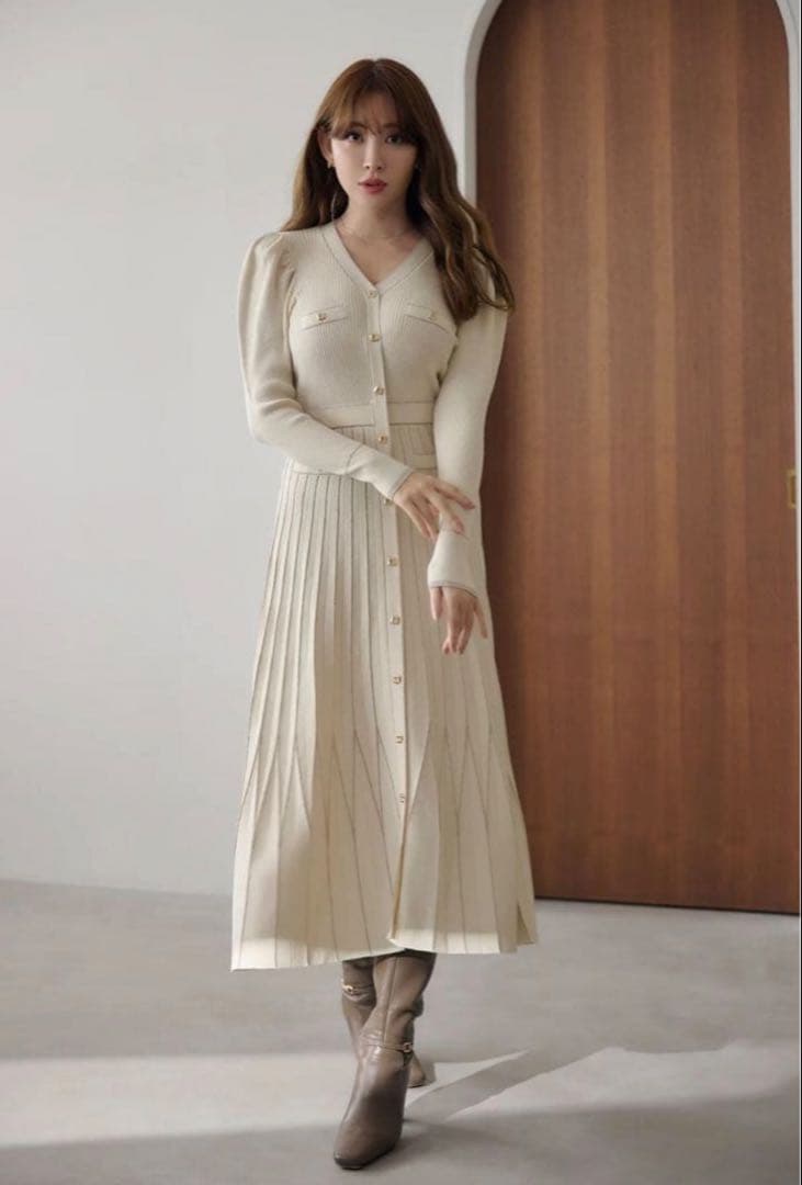 【ハーリップトゥ】Suite Room Knit Long Dress M
