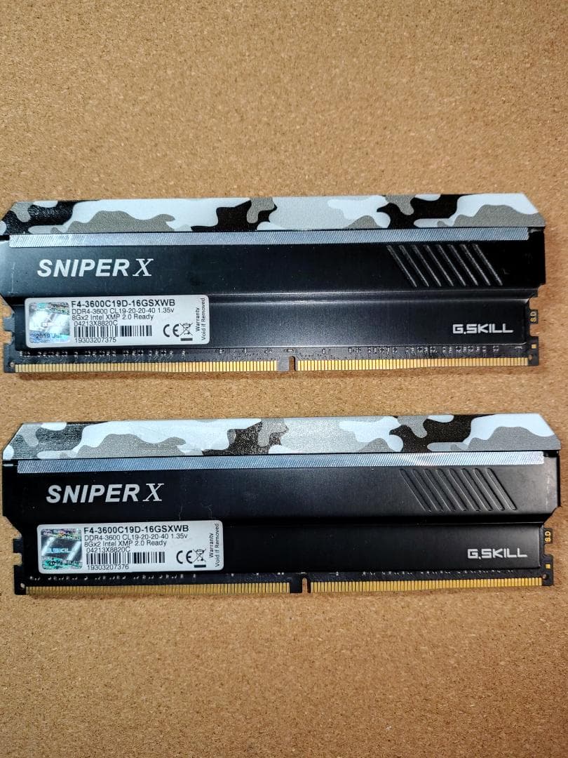 再値下げしました！！　メモリ F4-3600C19D-16GSXWB 2枚組