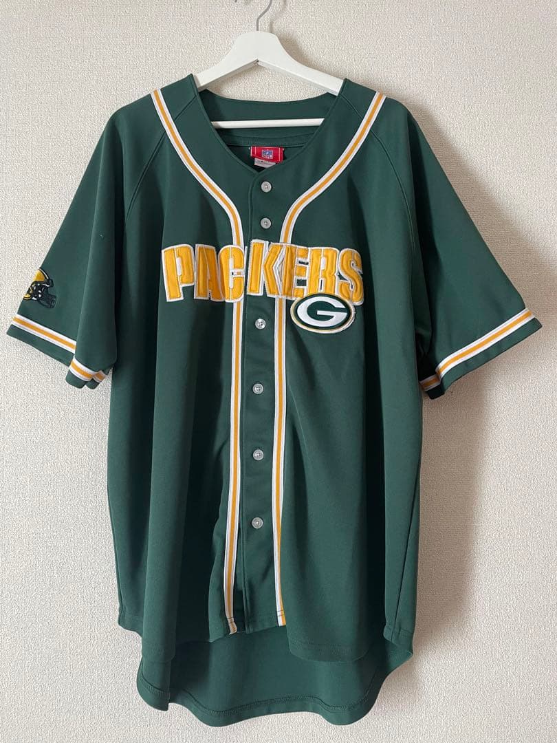 入手困難】NFLパッカーズビッグロゴ刺繍ベースボールシャツ一点物