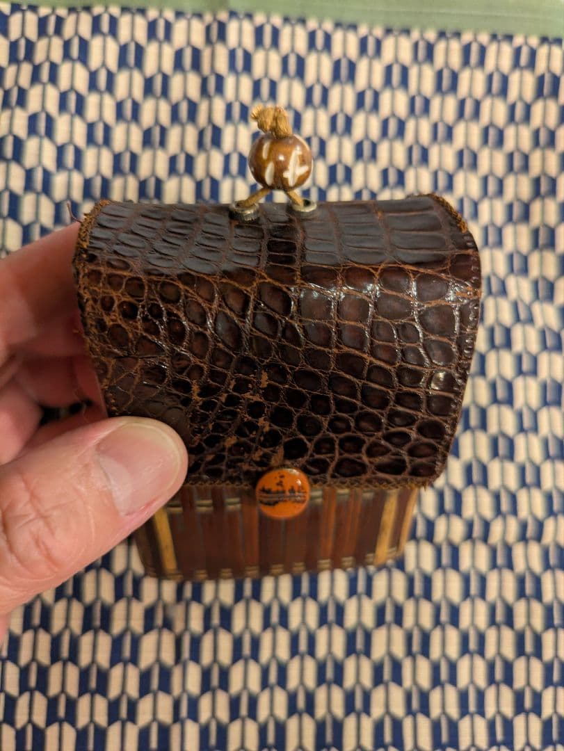 希少！江戸　明治期　煙草入れ　小物入れ　骨董　竹細工　根付