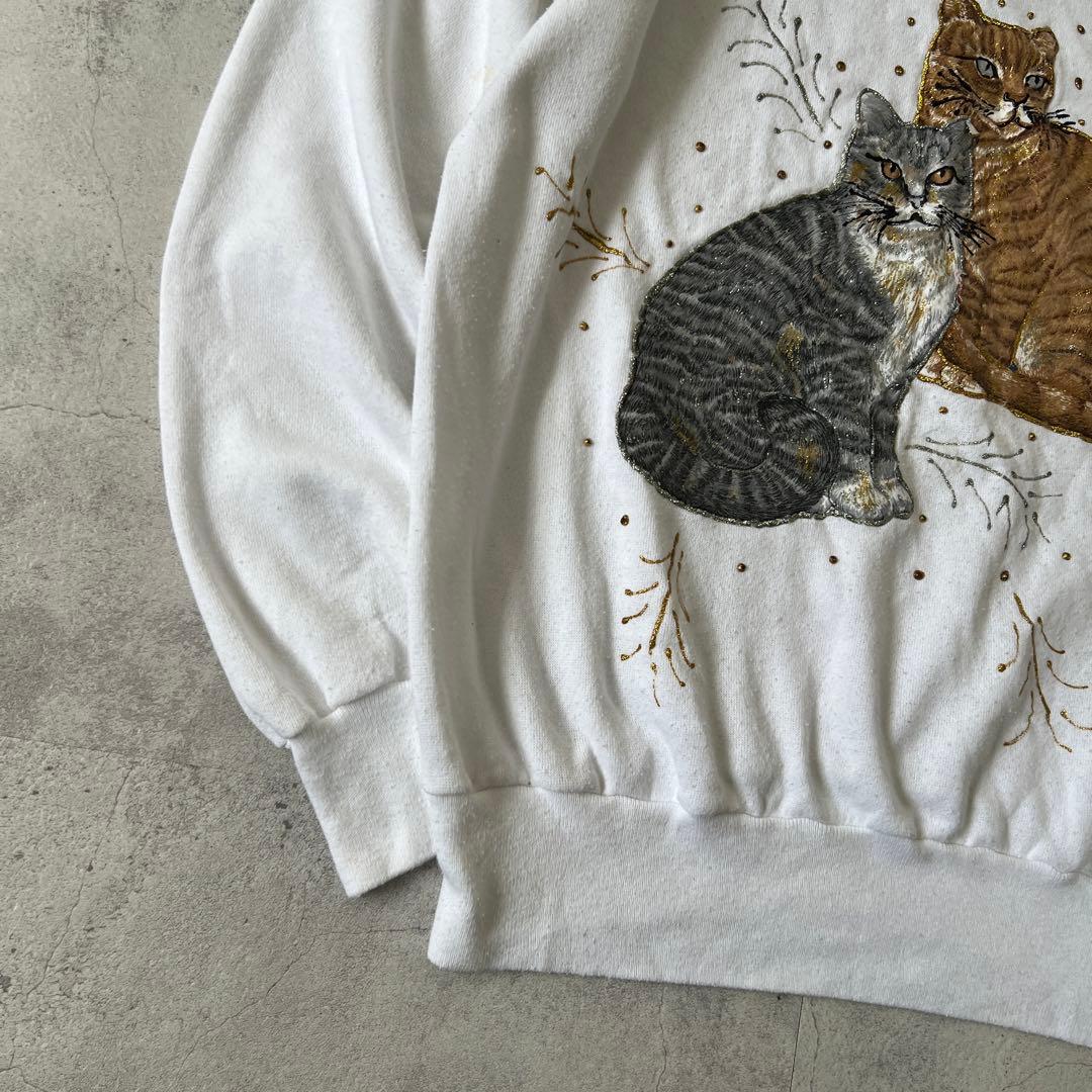 T*a様 90s USA製　Pennill　スウェット　アニマル 動物　猫 ネコ