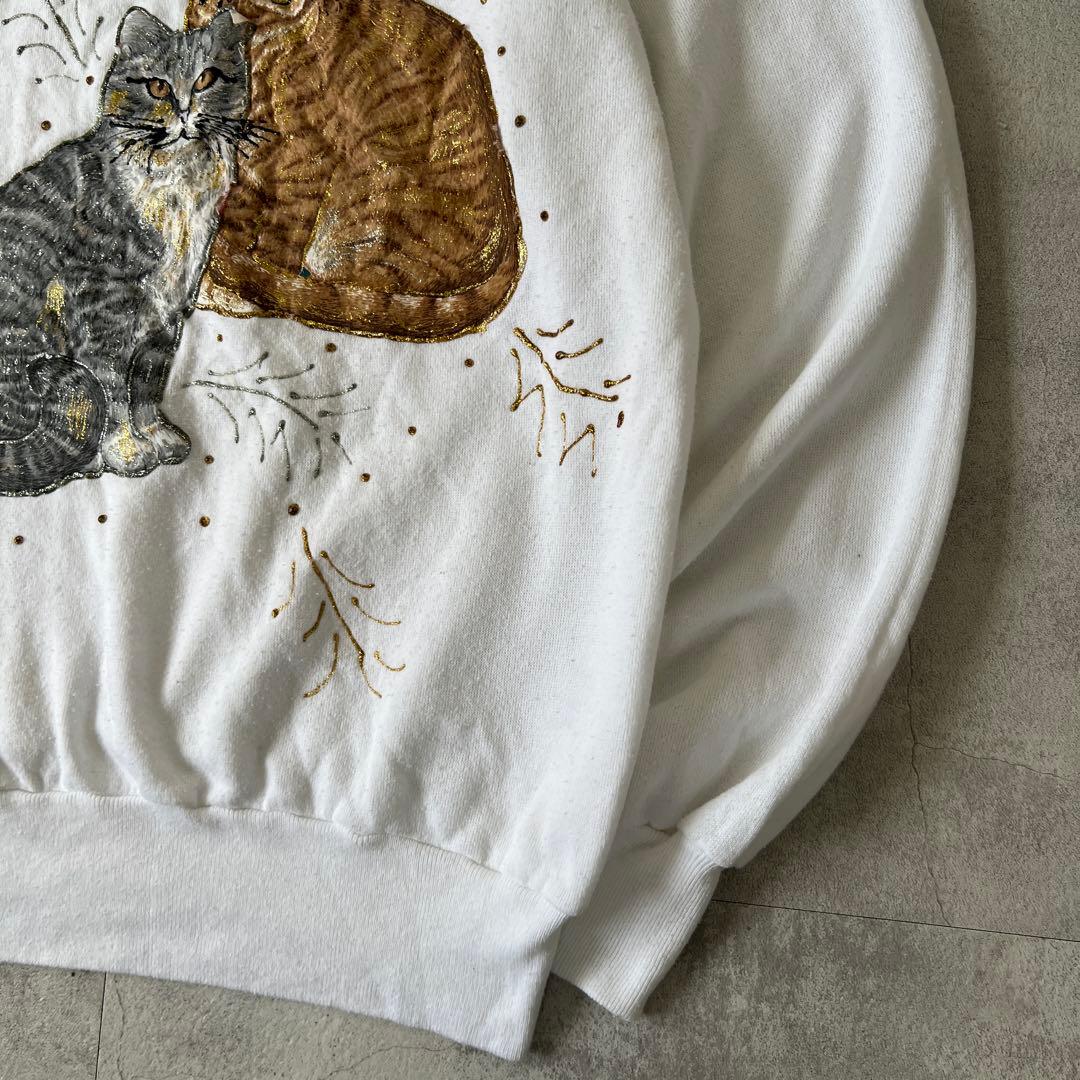T*a様 90s USA製　Pennill　スウェット　アニマル 動物　猫 ネコ