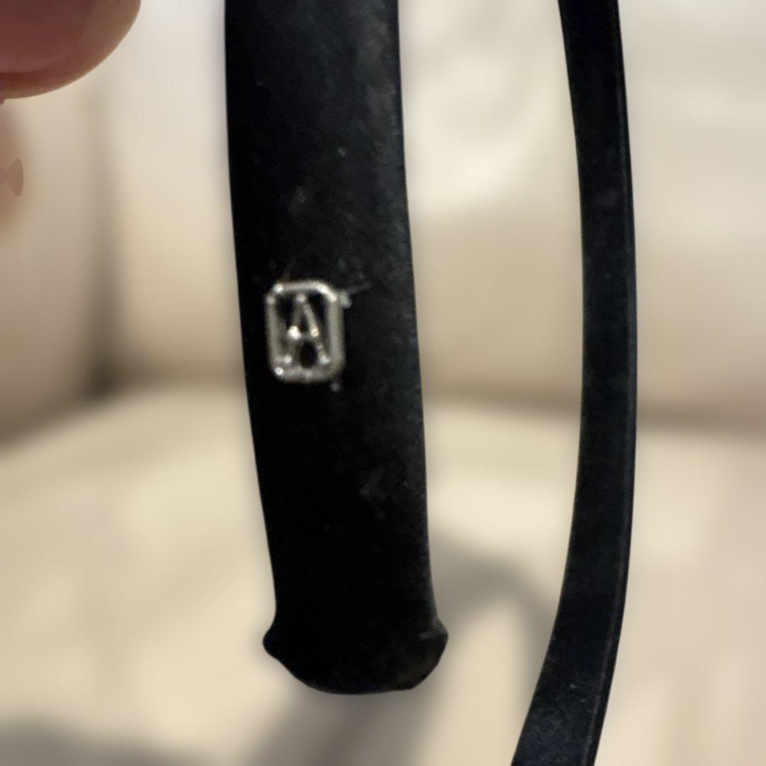 ALEXANDRE DE PARIS ￼ サテン　黒ぷっくりリボンカチューシャ