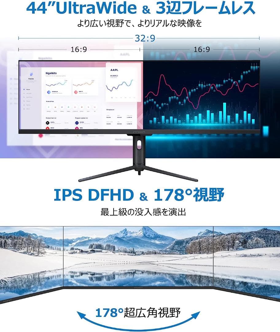 Innocn 43.8インチ モニター ウルトラワイド pc モニター