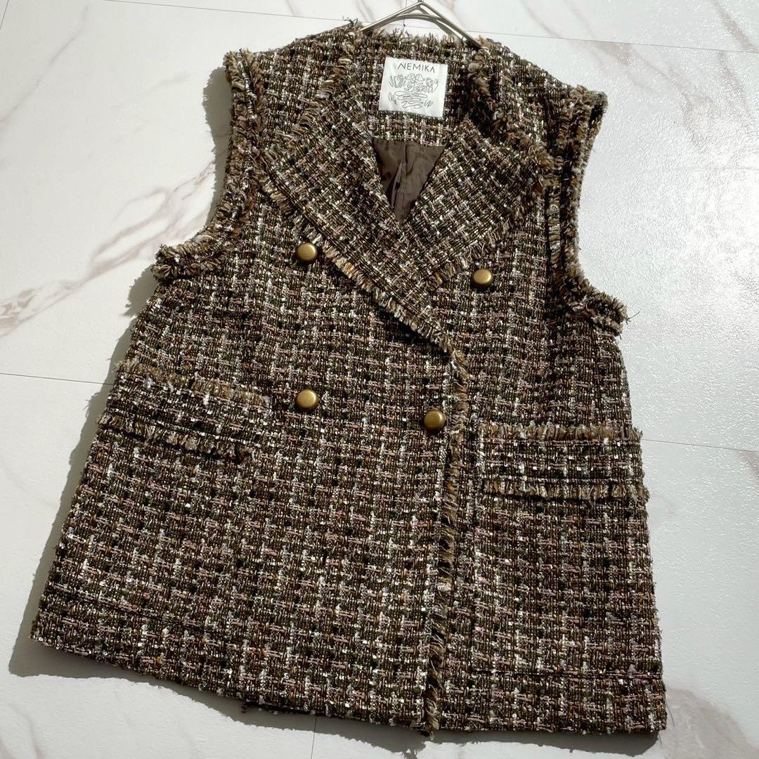 未使用級 2024AW ネミカ 大草直子さん×NEMIKA ベスト 尾州産 S