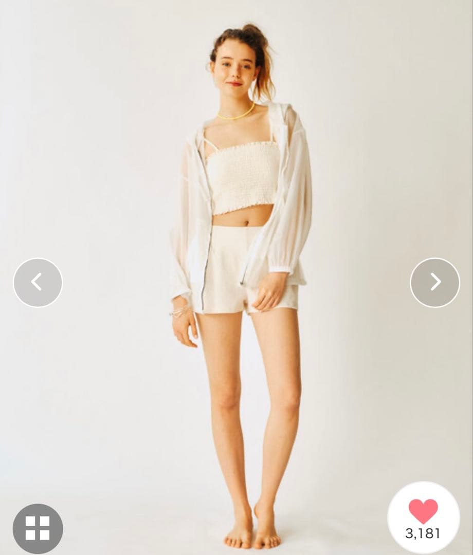 mystic　ミスティック　シアーパーカー4SETスイムウェア アイボリー