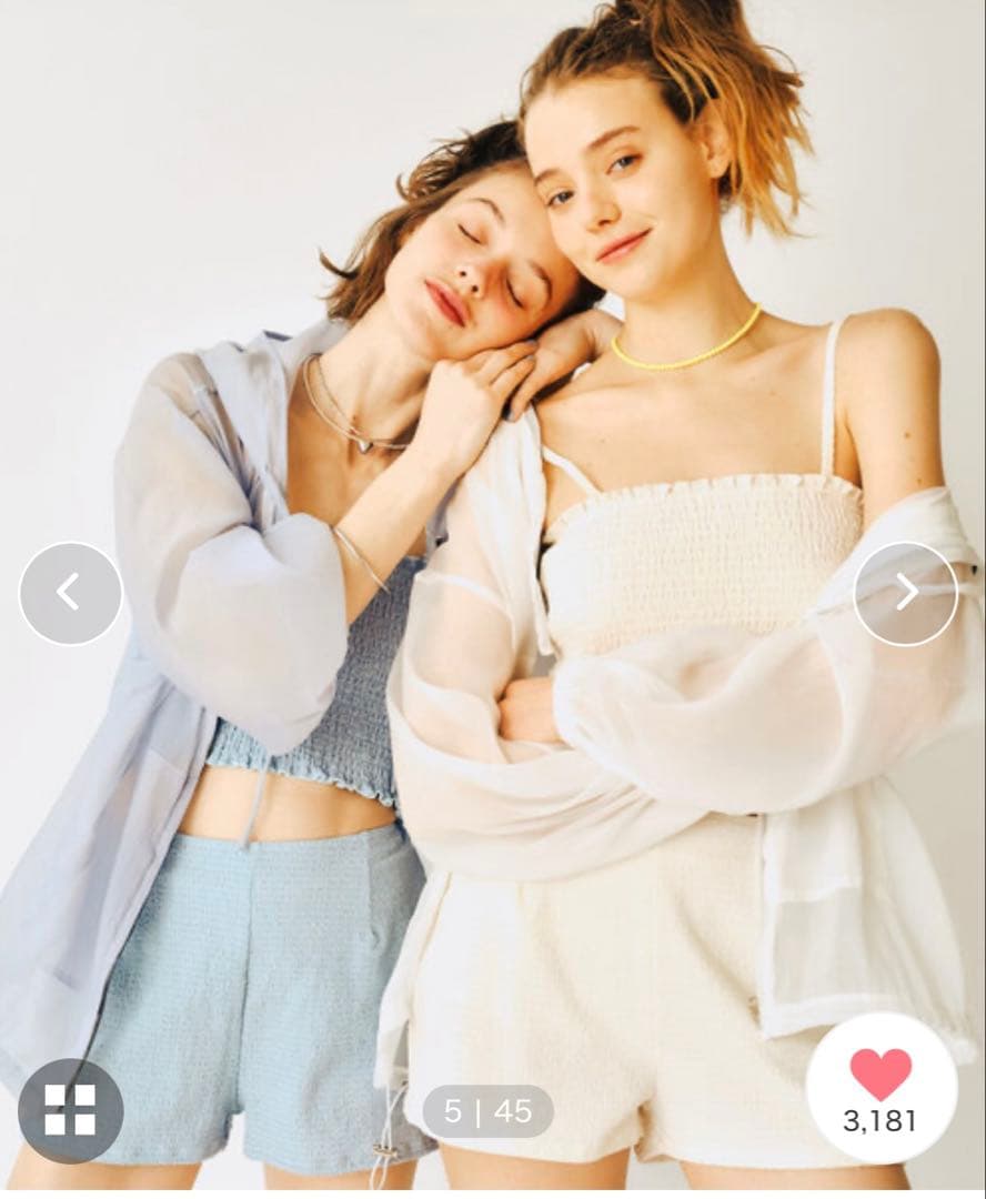 mystic　ミスティック　シアーパーカー4SETスイムウェア アイボリー