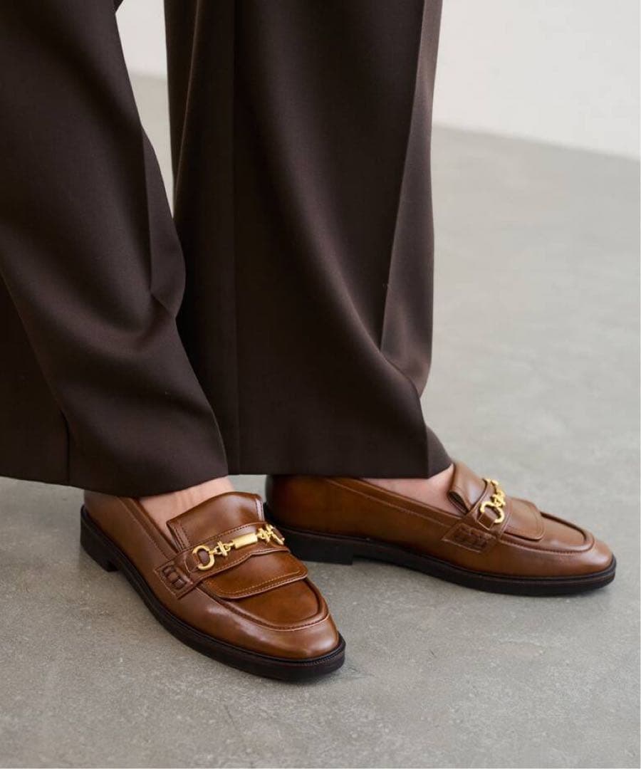 ルタロン LETALON フラップビットローファー 23.5cm キャメル