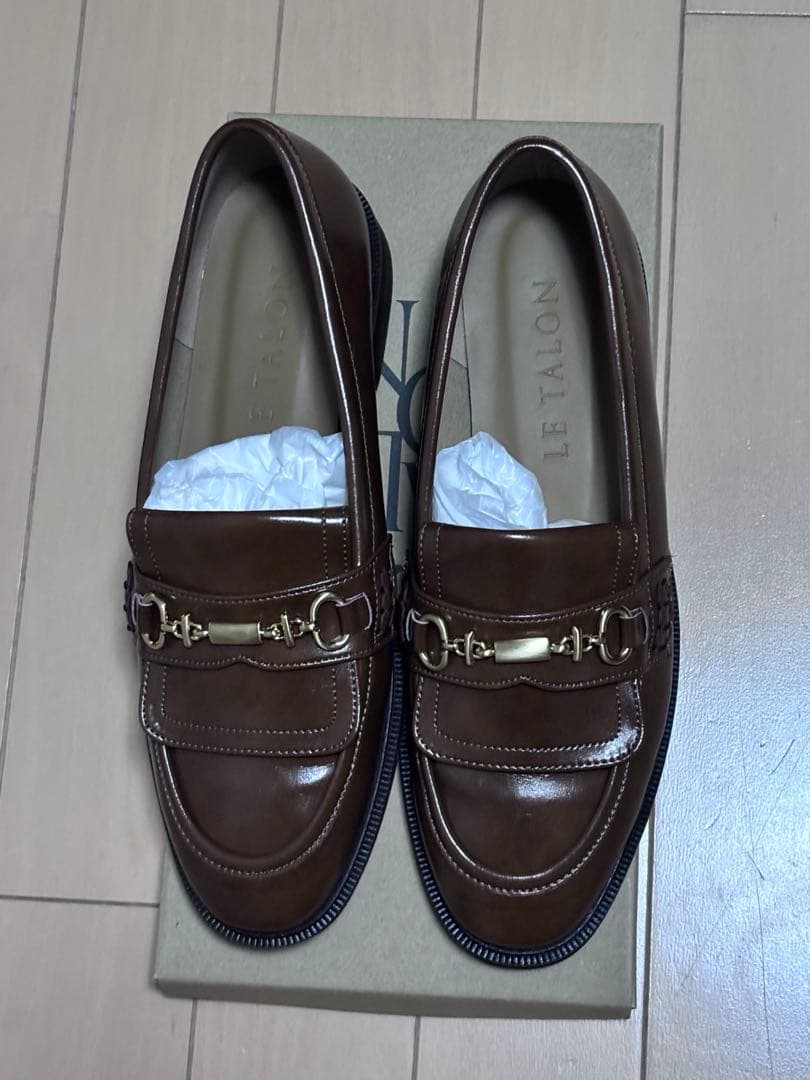 ルタロン LETALON フラップビットローファー 23.5cm キャメル