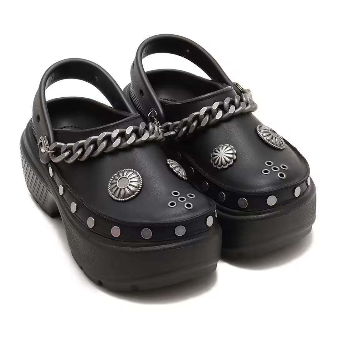 靴 crocs Stomp Embellished Clog Black