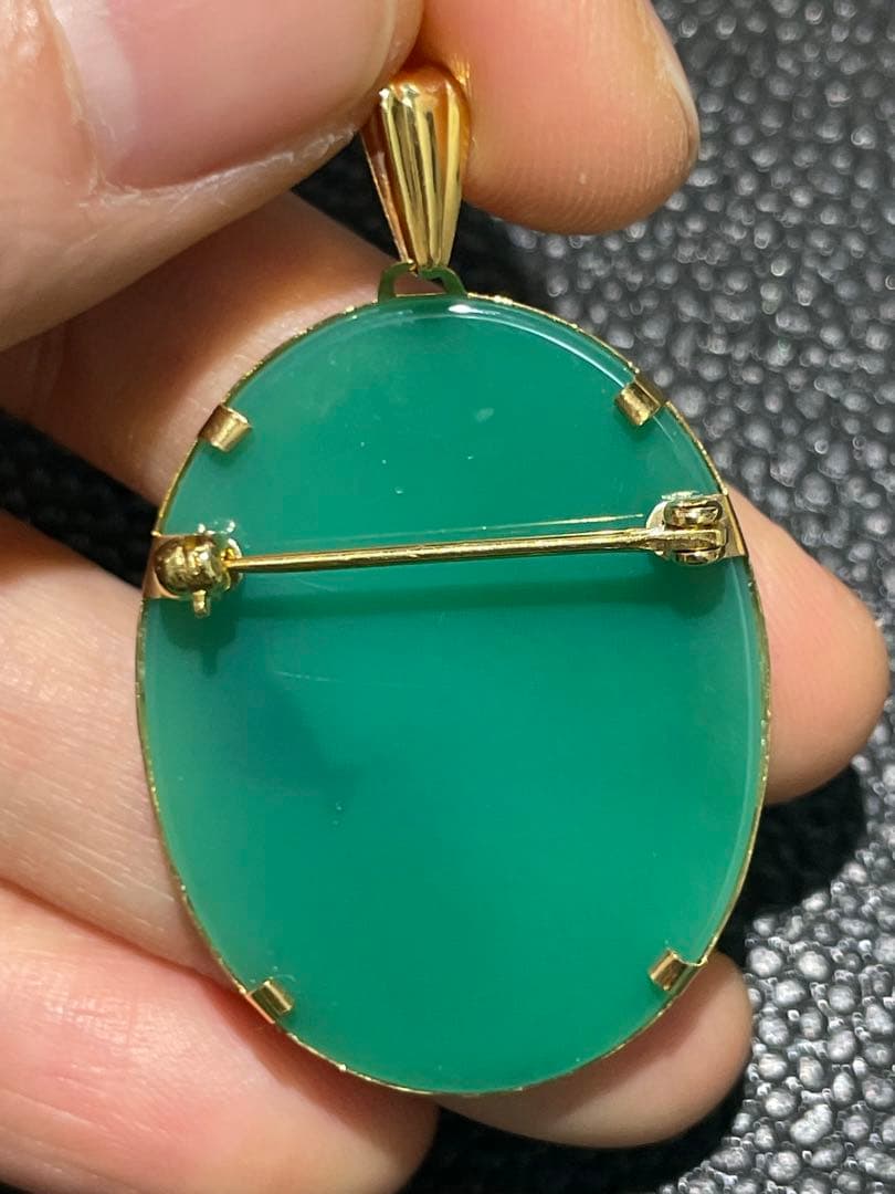 最低値段18k，カメオペンダントトップとブローチ、両用7.6g