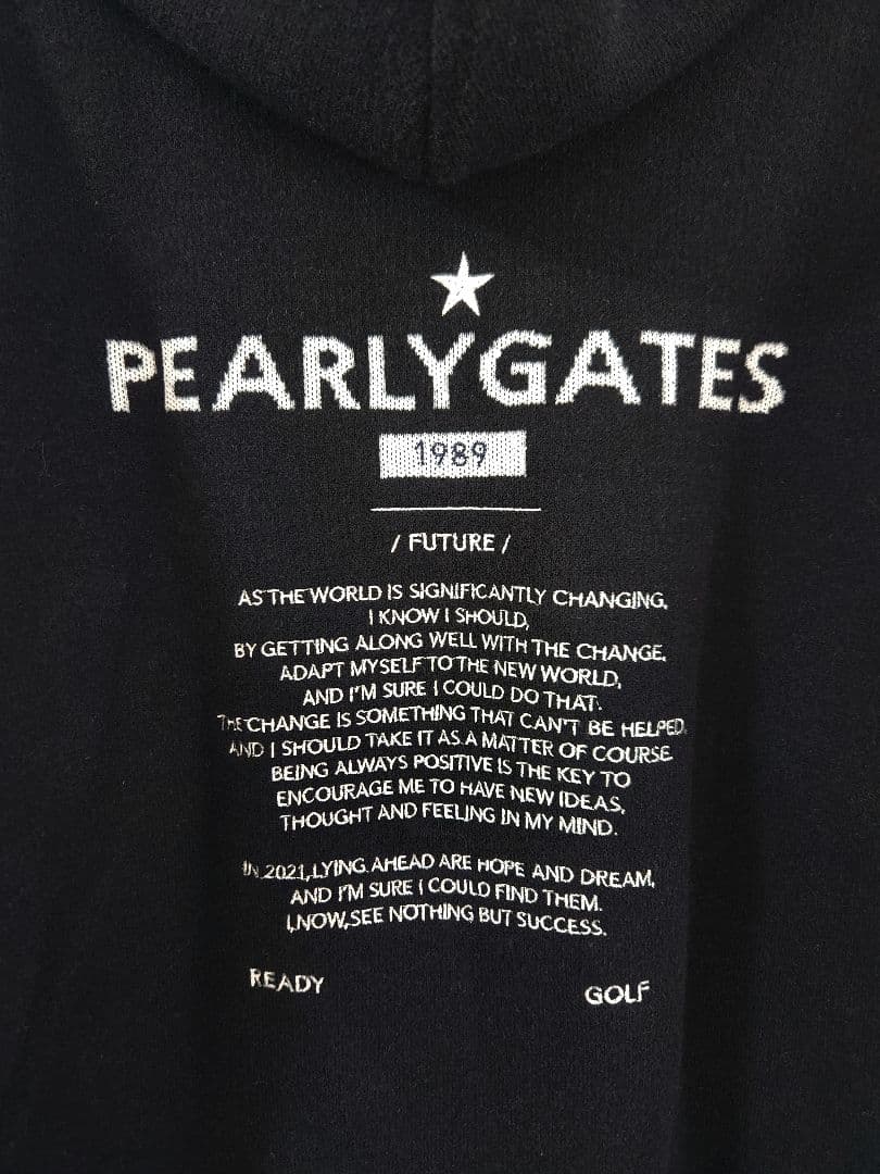 PEARLY GATES　パーリーゲイツ　背中ロゴ刺繍　肉厚ウールニットパーカー