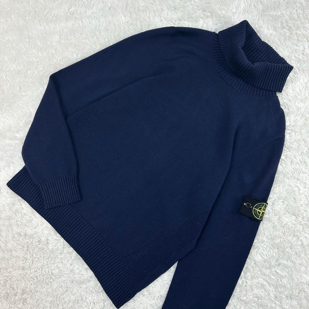5652【美品】ストーンアイランド☆タートルネックセーター 人気ロゴワッペン