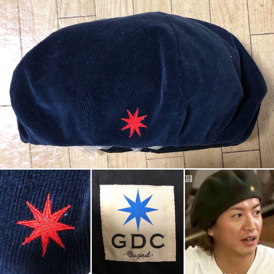 日本製 GDC 刺繍ロゴ コーデュロイ ベレー帽 ネイビー キムタク 降谷建志