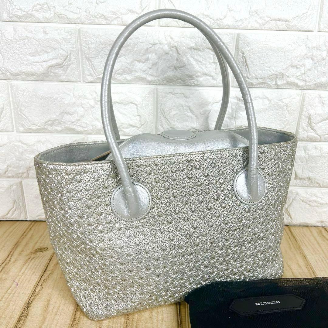 ヒロコハヤシ ジラソーレ シルバー　ハンドバッグ セレモニー　フォーマル　保存袋