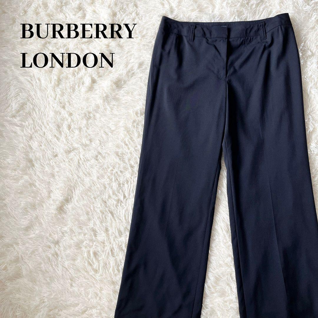 【美品】バーバリーロンドン ウールスラックス ネイビー 44 イタリア製