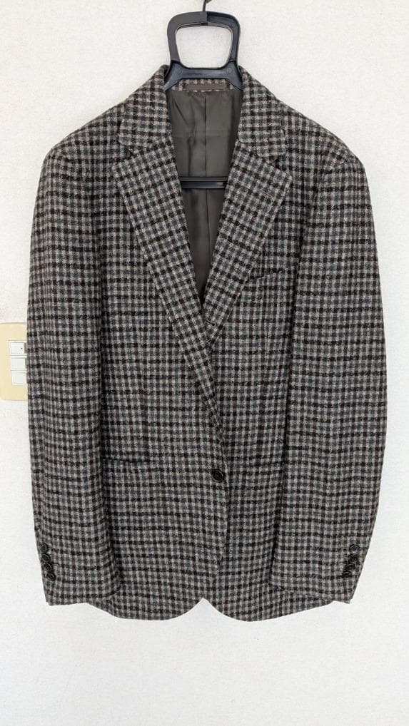 ★SHIPS チェック柄 テーラードジャケット 48(A6、175cm）